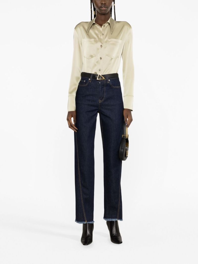 Blue Straight Leg Denim Jeans