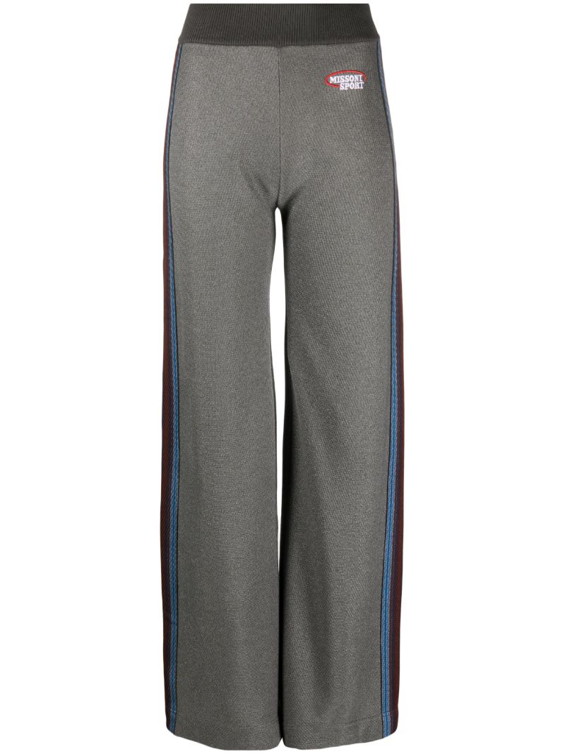 Grey Logo Embroidered Track Pants