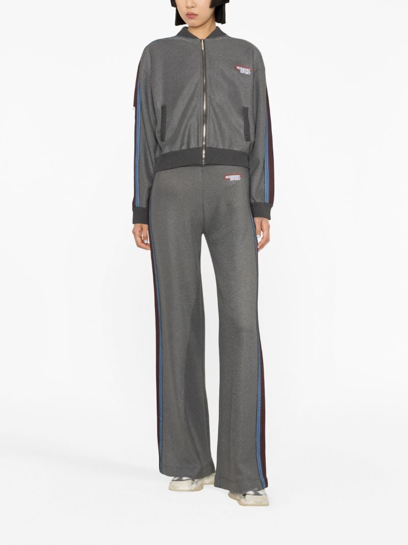 Grey Logo Embroidered Track Pants