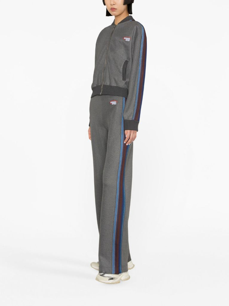 Grey Logo Embroidered Track Jacket