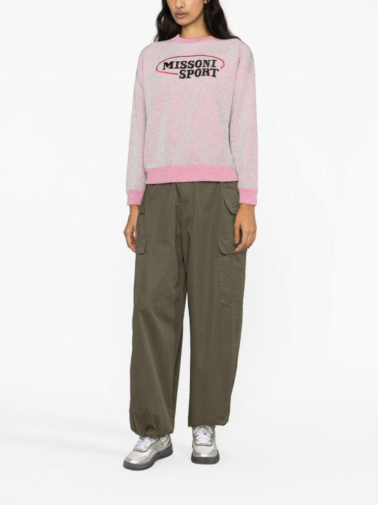 Pink Logo-embroidered Sweater
