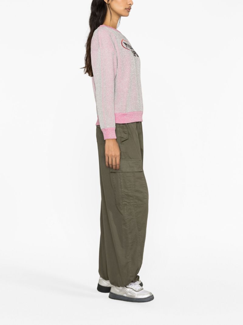 Pink Logo-embroidered Sweater