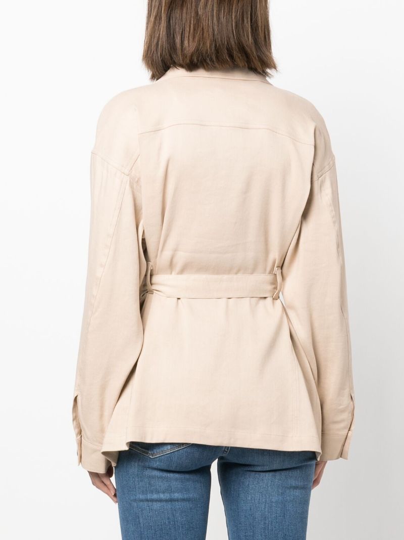 Beige Button Fastening Jacket