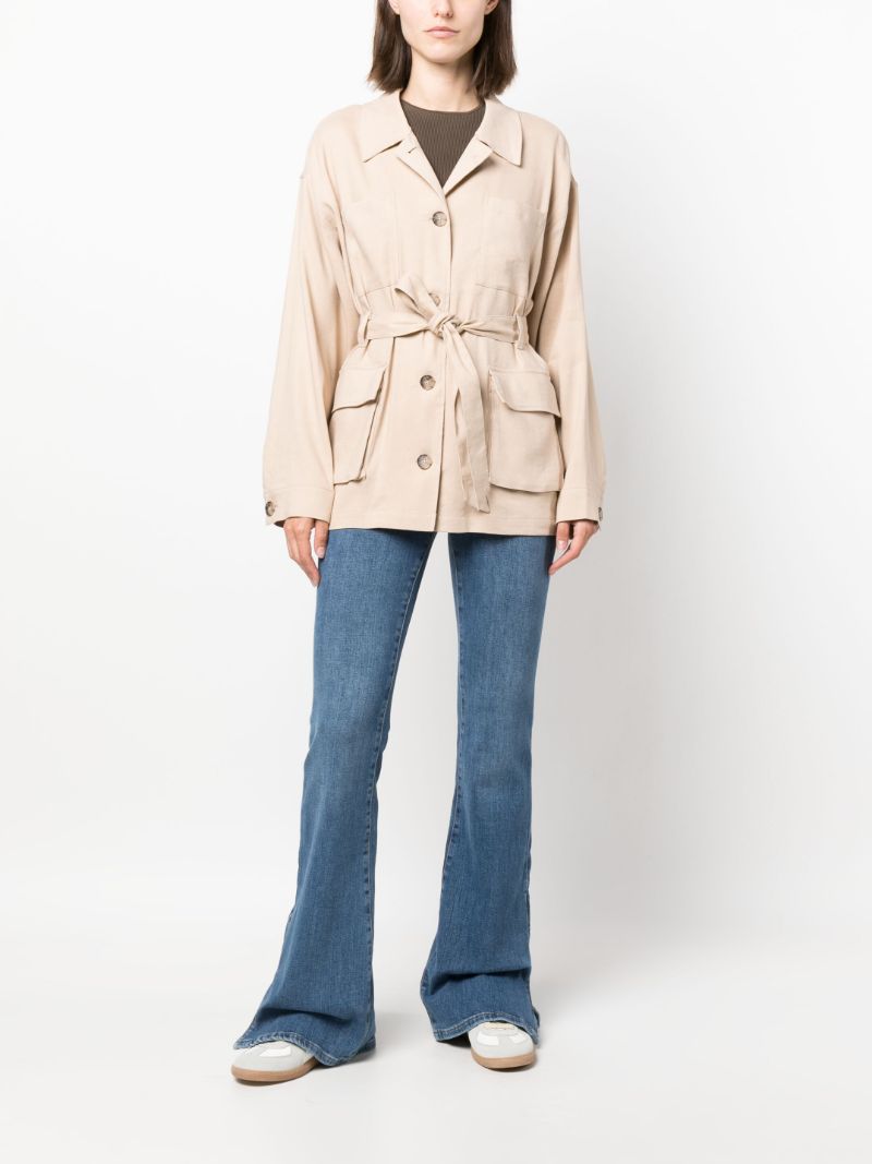 Beige Button Fastening Jacket