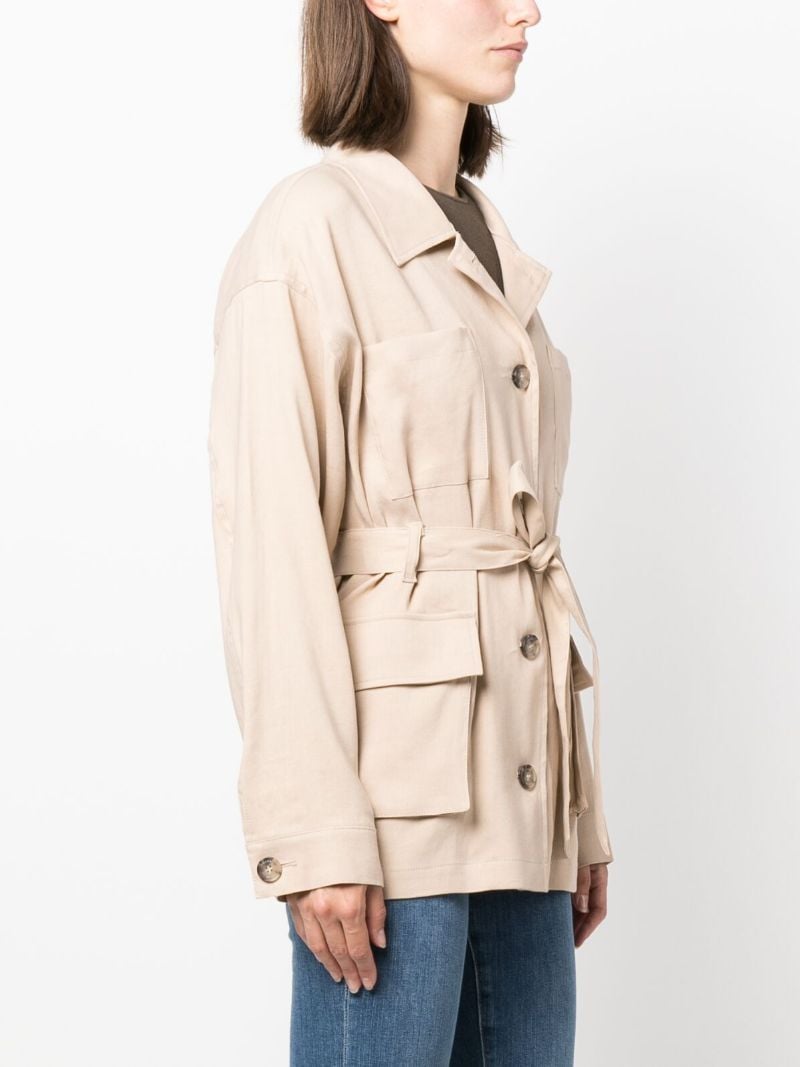 Beige Button Fastening Jacket