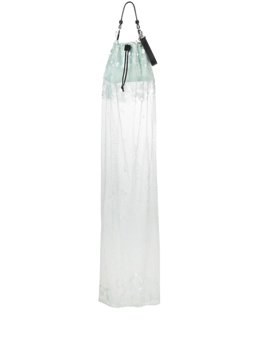 Green Agatha Sequin-embellished Tulle Shoulder Bag