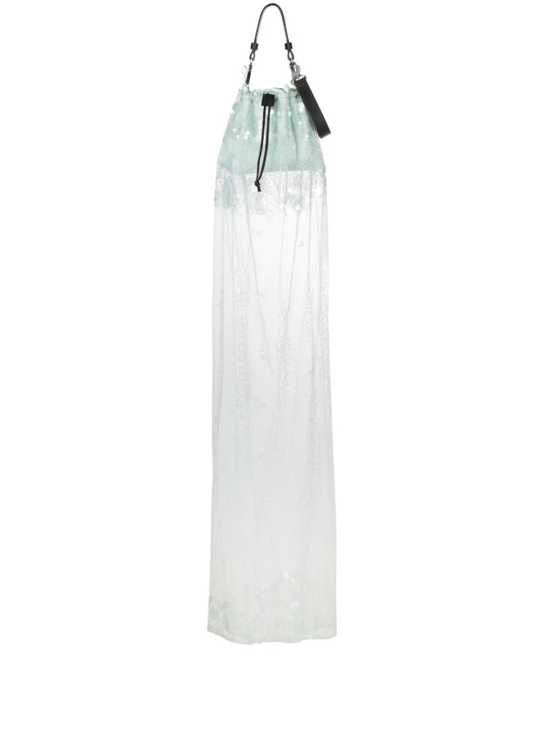 Green Agatha Sequin-embellished Tulle Shoulder Bag
