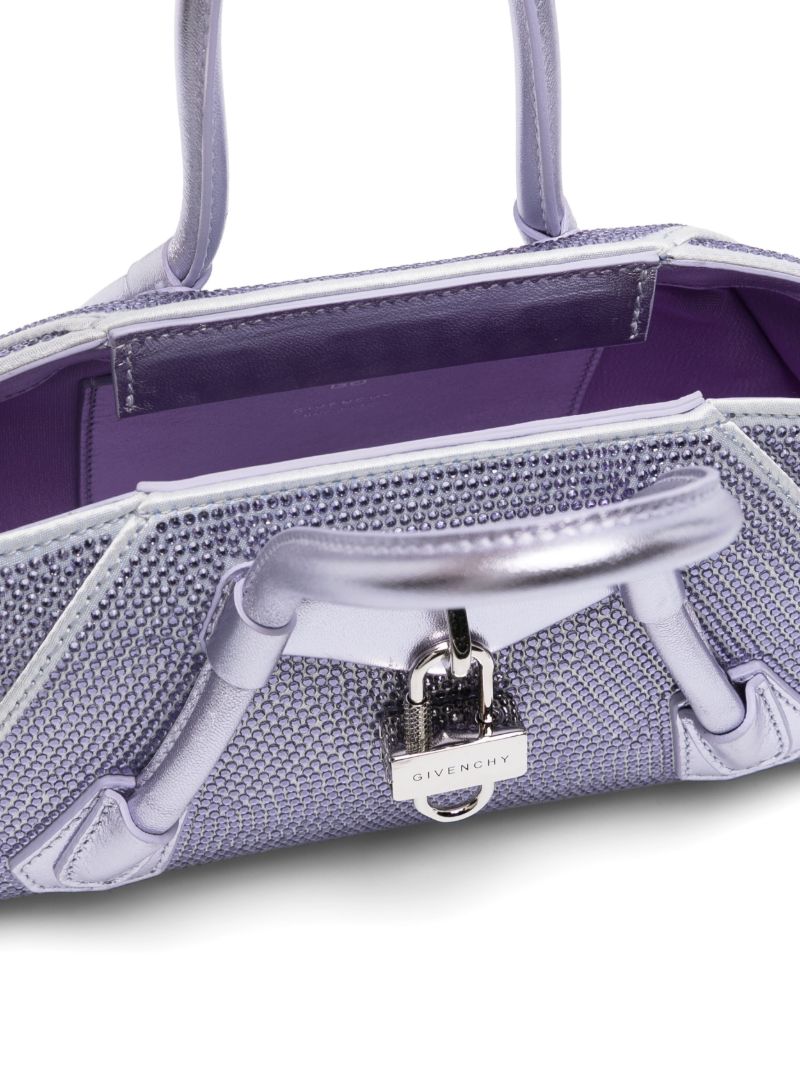 Purple Mini Antigona Stretch Top Handle Bag