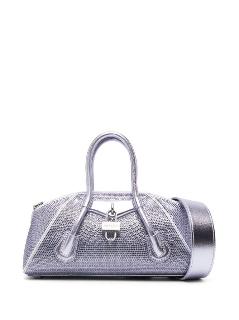 Purple Mini Antigona Stretch Top Handle Bag