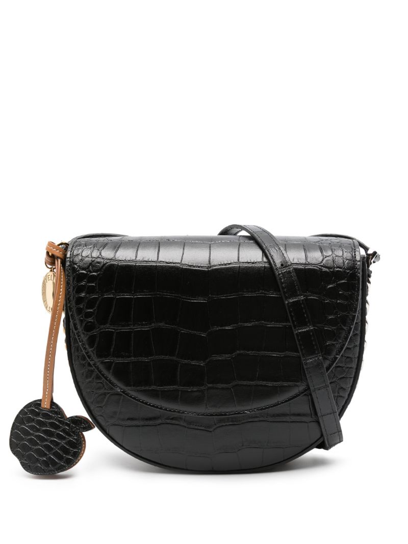 Black Frayme Crocodile-effect Crossbody Bag