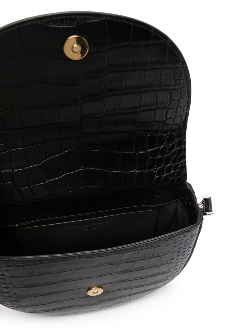 Black Frayme Crocodile-effect Crossbody Bag