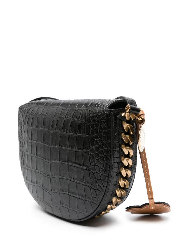 Black Frayme Crocodile-effect Crossbody Bag