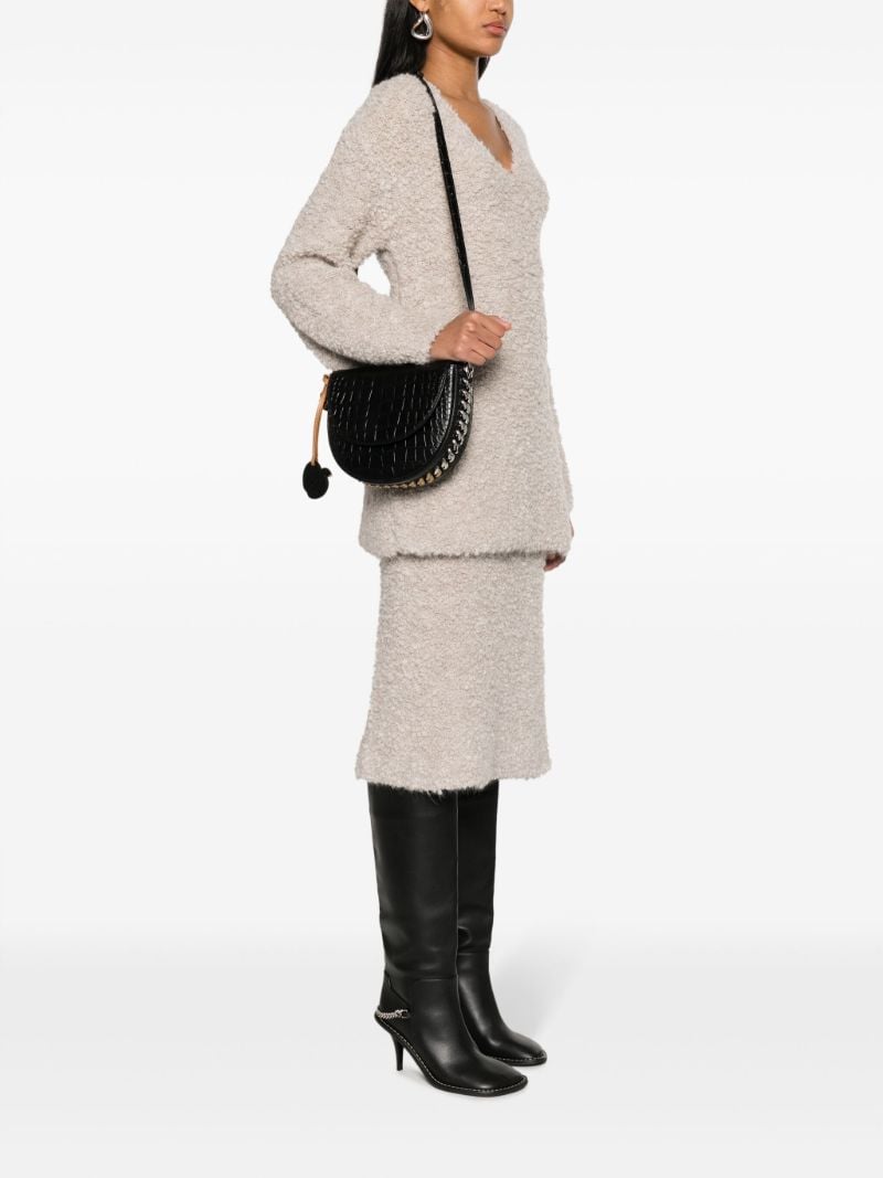 Black Frayme Crocodile-effect Crossbody Bag