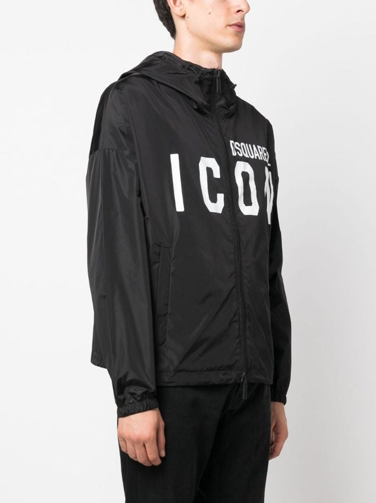 Black Icon Hooded Track Jacket