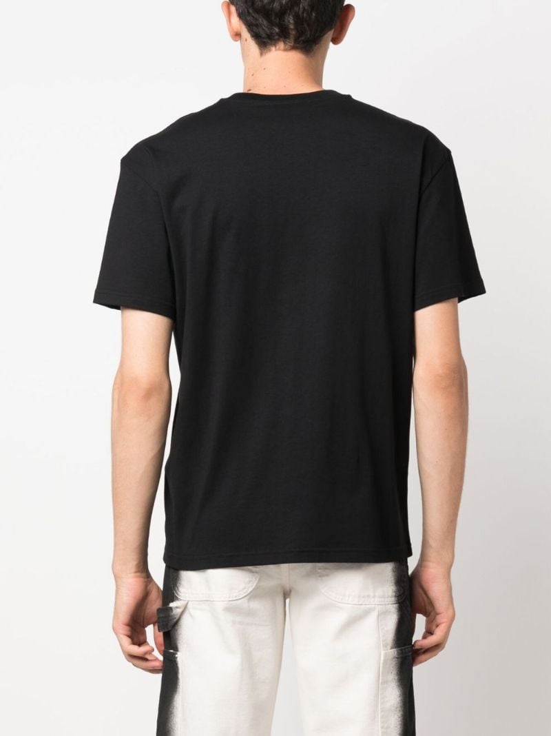 Black Logo-embroidered Cotton T-shirt