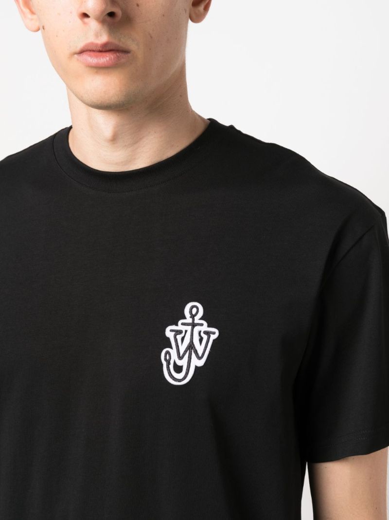 Black Logo-embroidered Cotton T-shirt