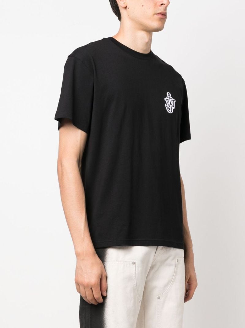 Black Logo-embroidered Cotton T-shirt