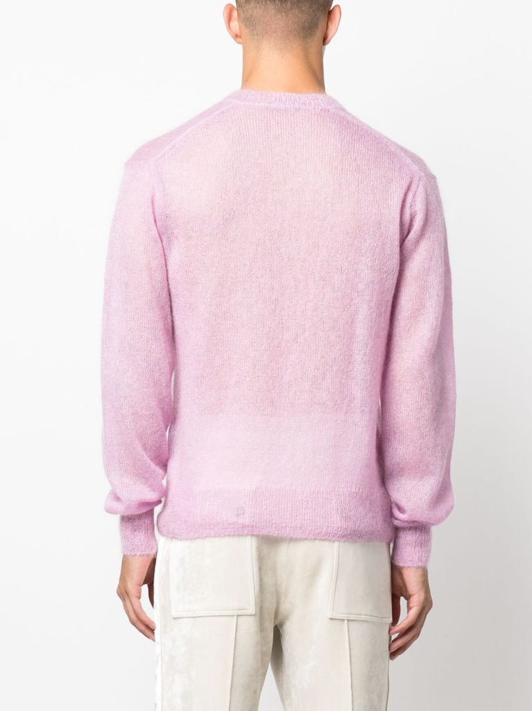 Pink V-neck Semi-sheer Sweater