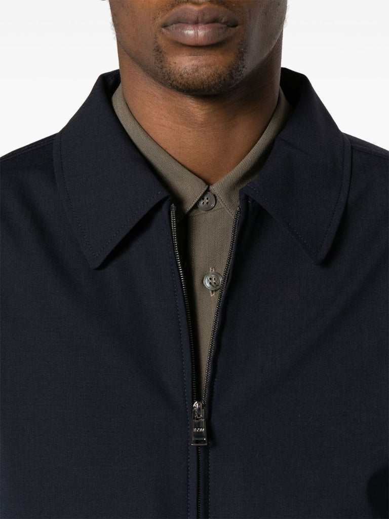 Blue Hanry Wing Zip-up Shirt Jacket