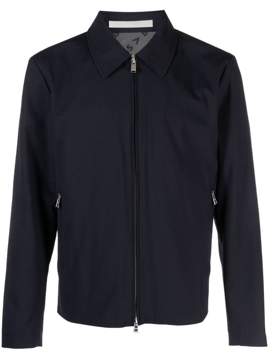 Blue Hanry Wing Zip-up Shirt Jacket