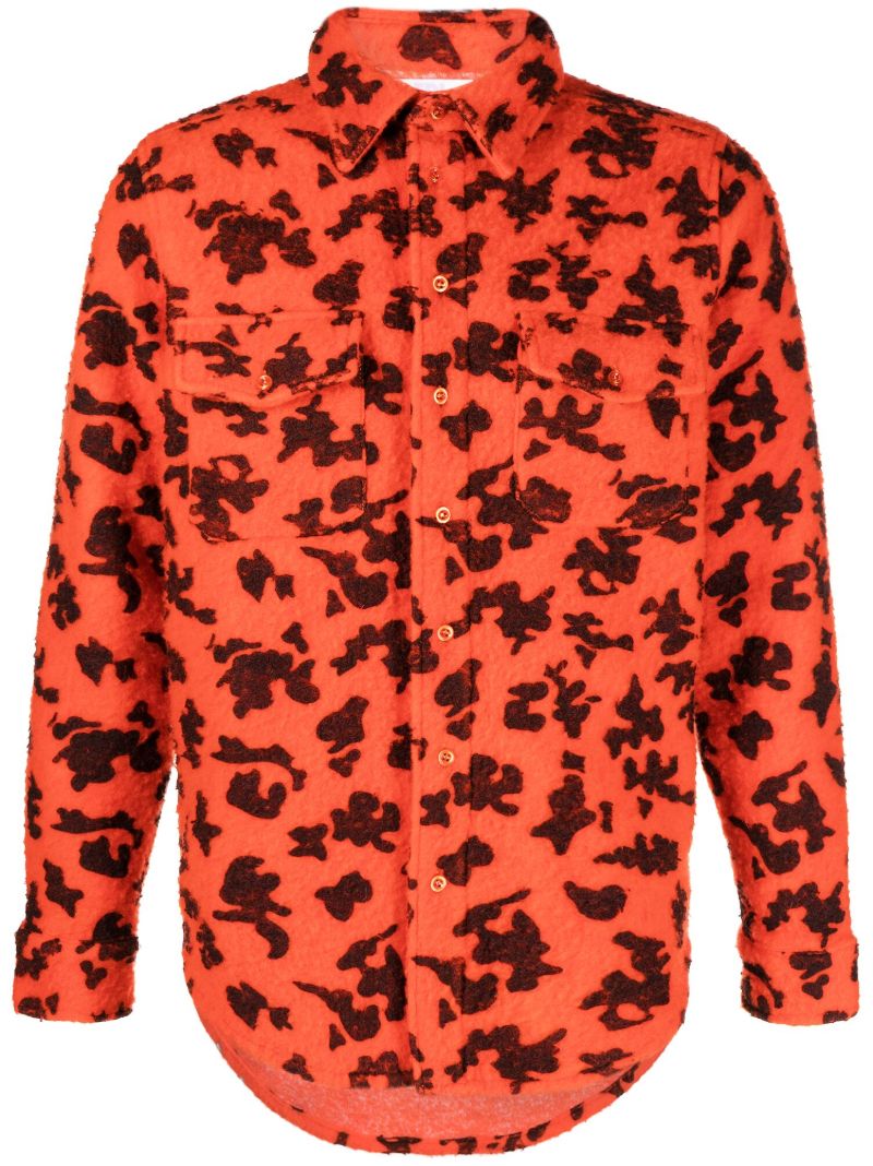 Orange Graphic-print Long-sleeve Shirt