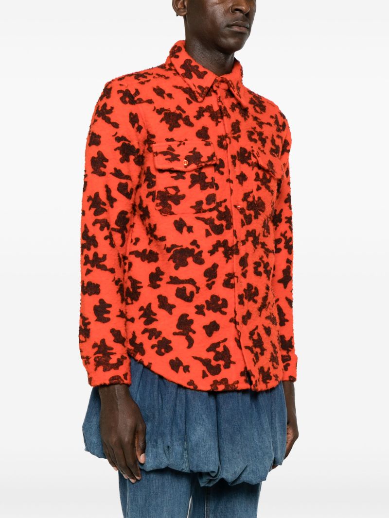 Orange Graphic-print Long-sleeve Shirt