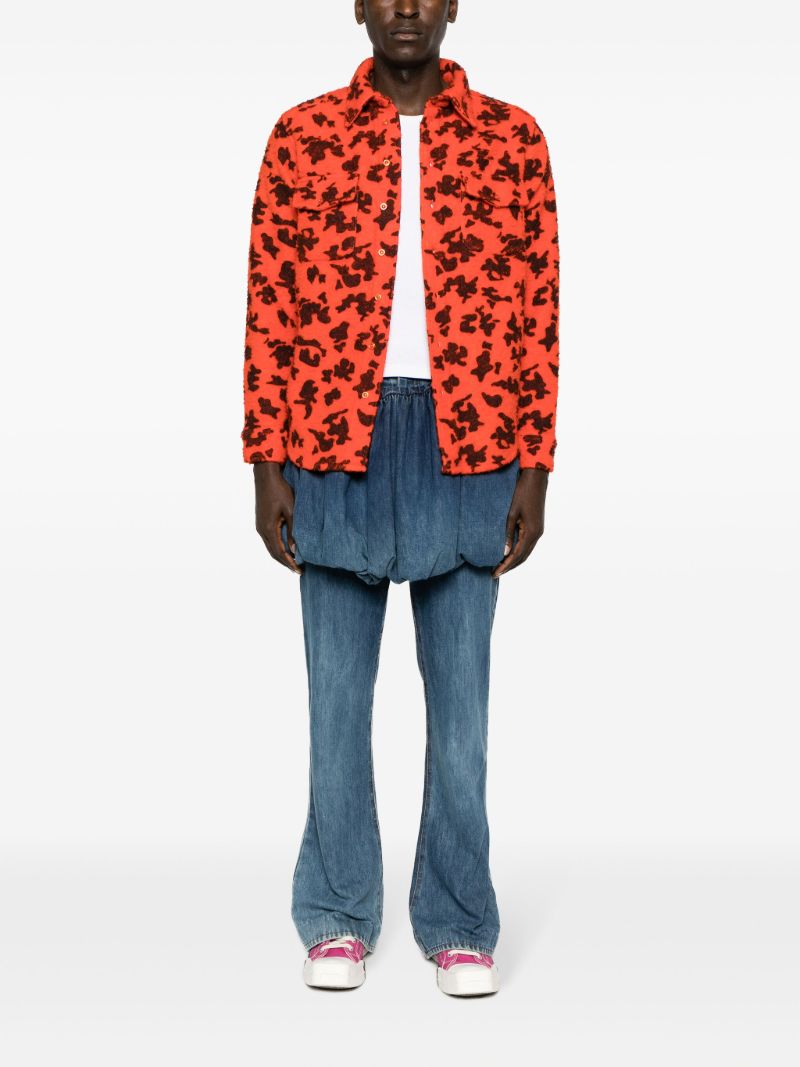 Orange Graphic-print Long-sleeve Shirt