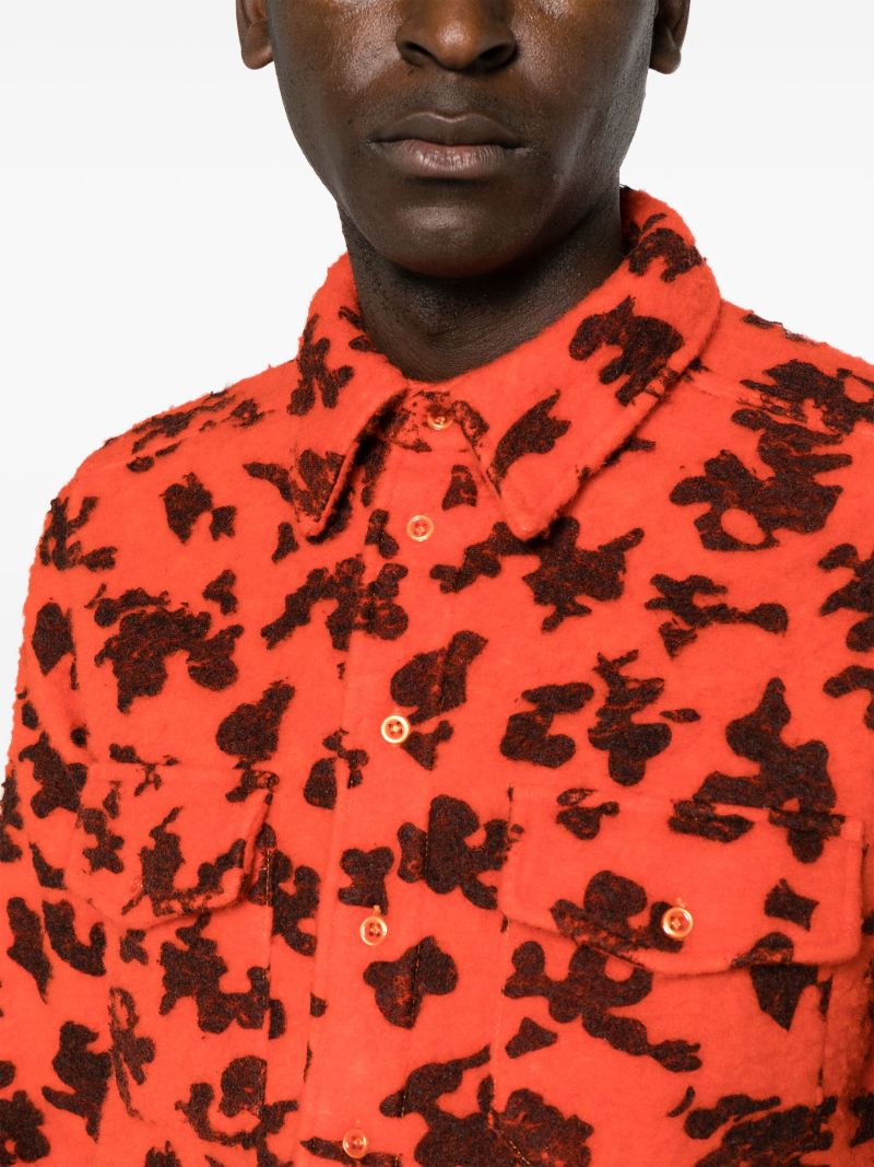 Orange Graphic-print Long-sleeve Shirt