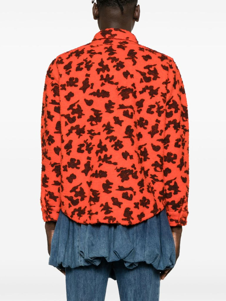 Orange Graphic-print Long-sleeve Shirt