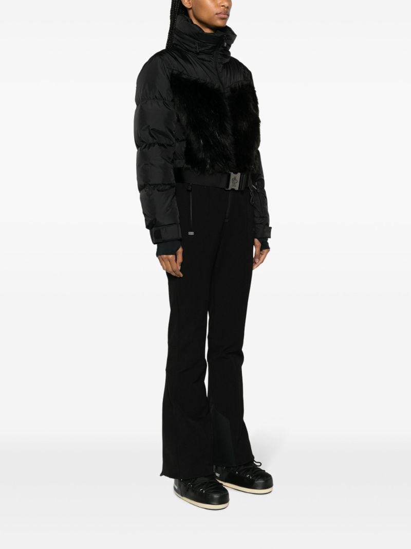 Black Faux-fur Trimmed Padded Ski Jumpsuit