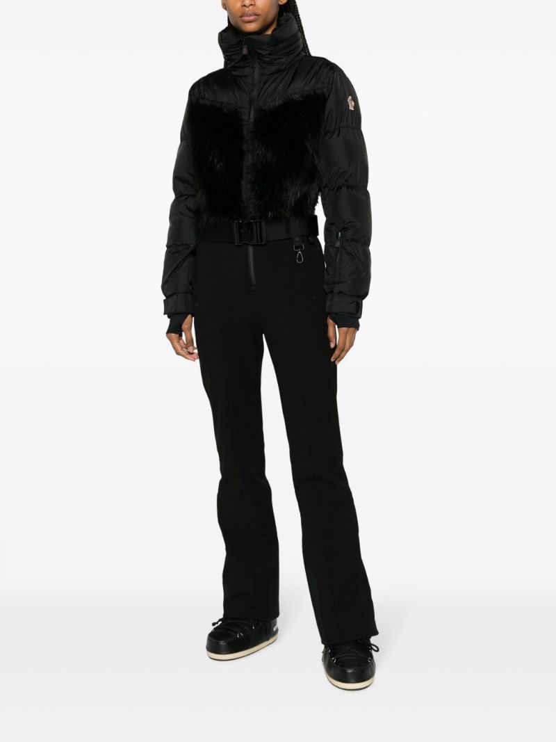 Black Faux-fur Trimmed Padded Ski Jumpsuit
