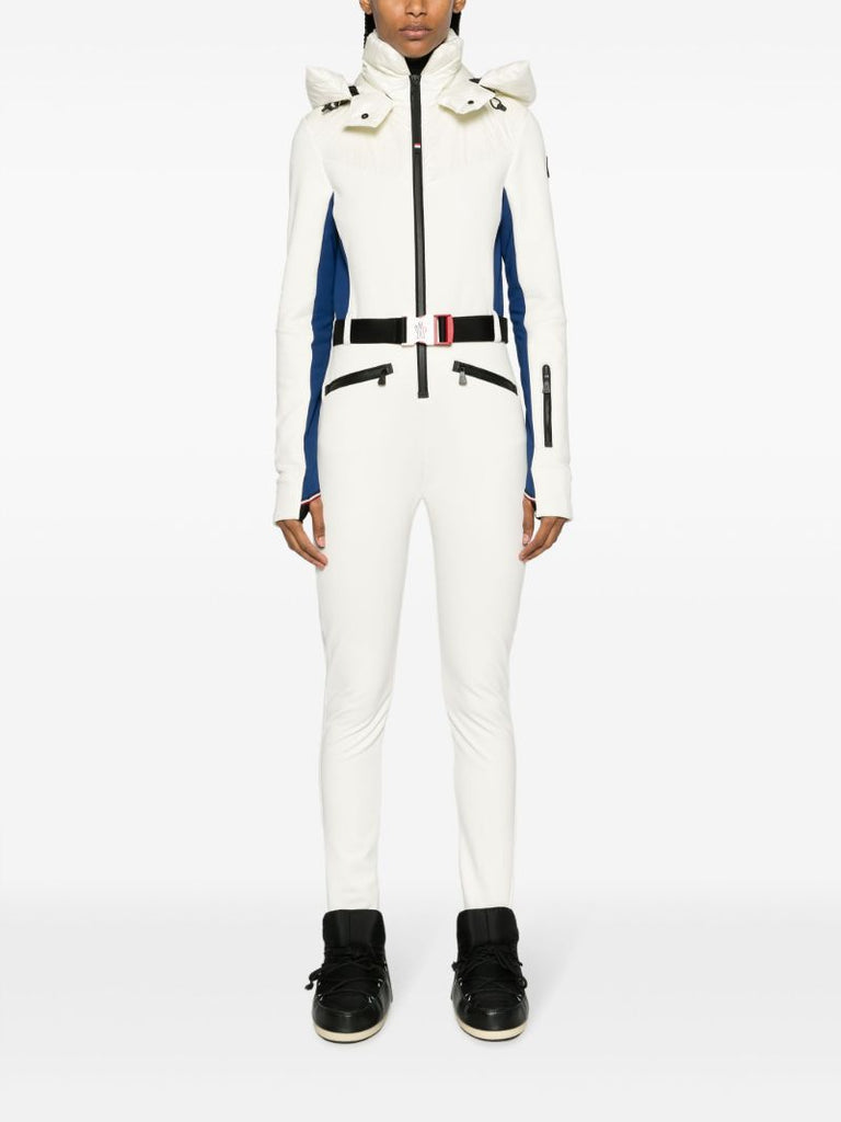White Padded Hooded Ski Jumpsuit