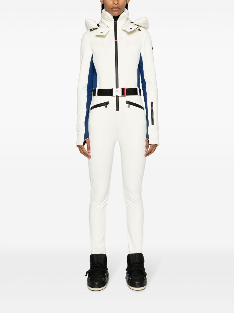 White Padded Hooded Ski Jumpsuit