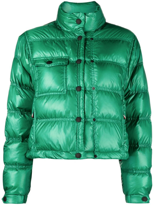 Green Anras Quilted Bomber Jacket