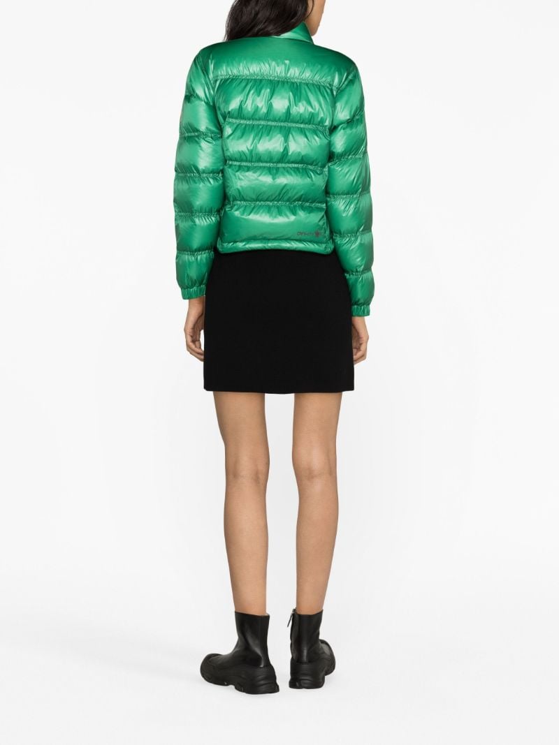 Green Anras Quilted Bomber Jacket
