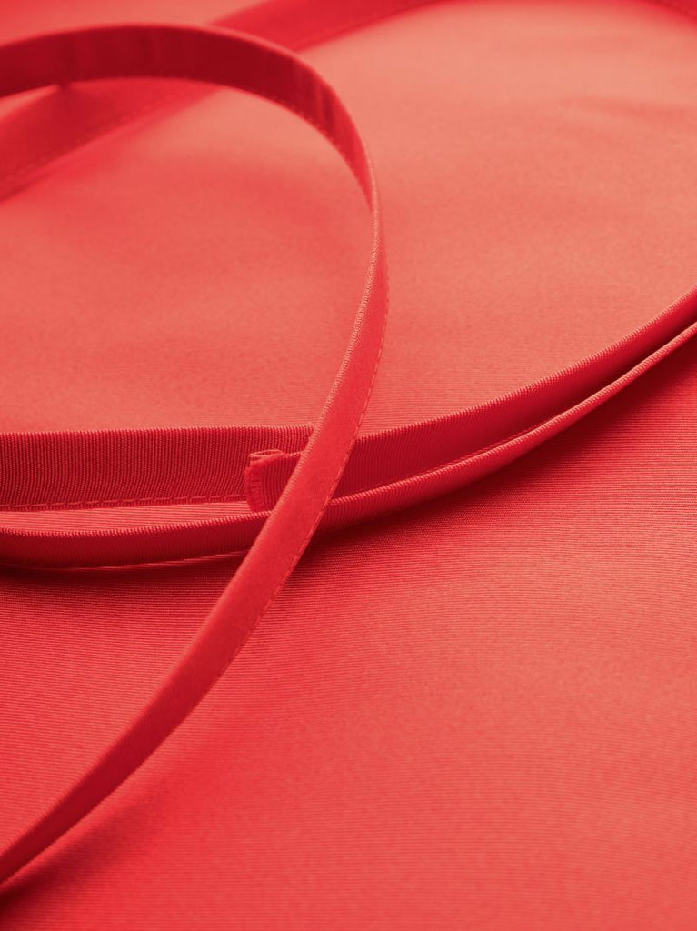 Red Off-the-shoulder Silk Mini Dress