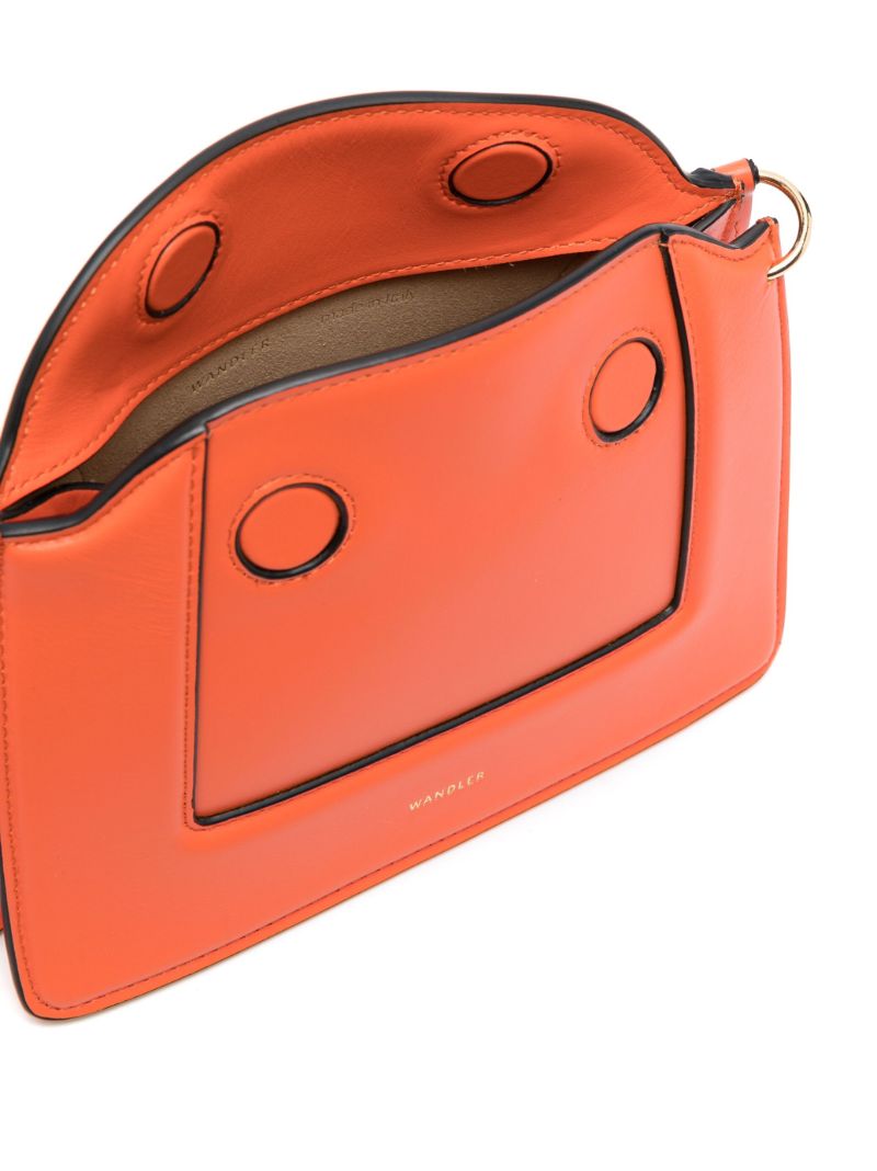 Orange Penelope Micro Leather Cross Body Bag