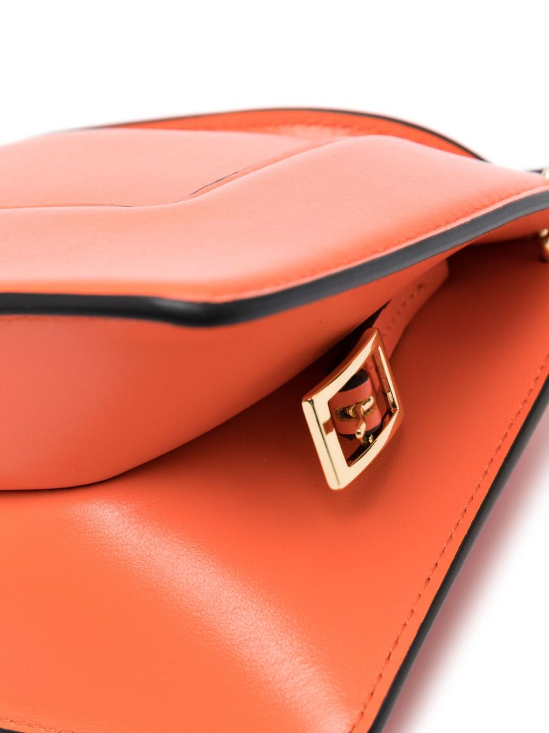 Orange Penelope Micro Leather Cross Body Bag