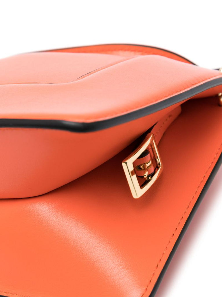 Orange Penelope Micro Leather Cross Body Bag