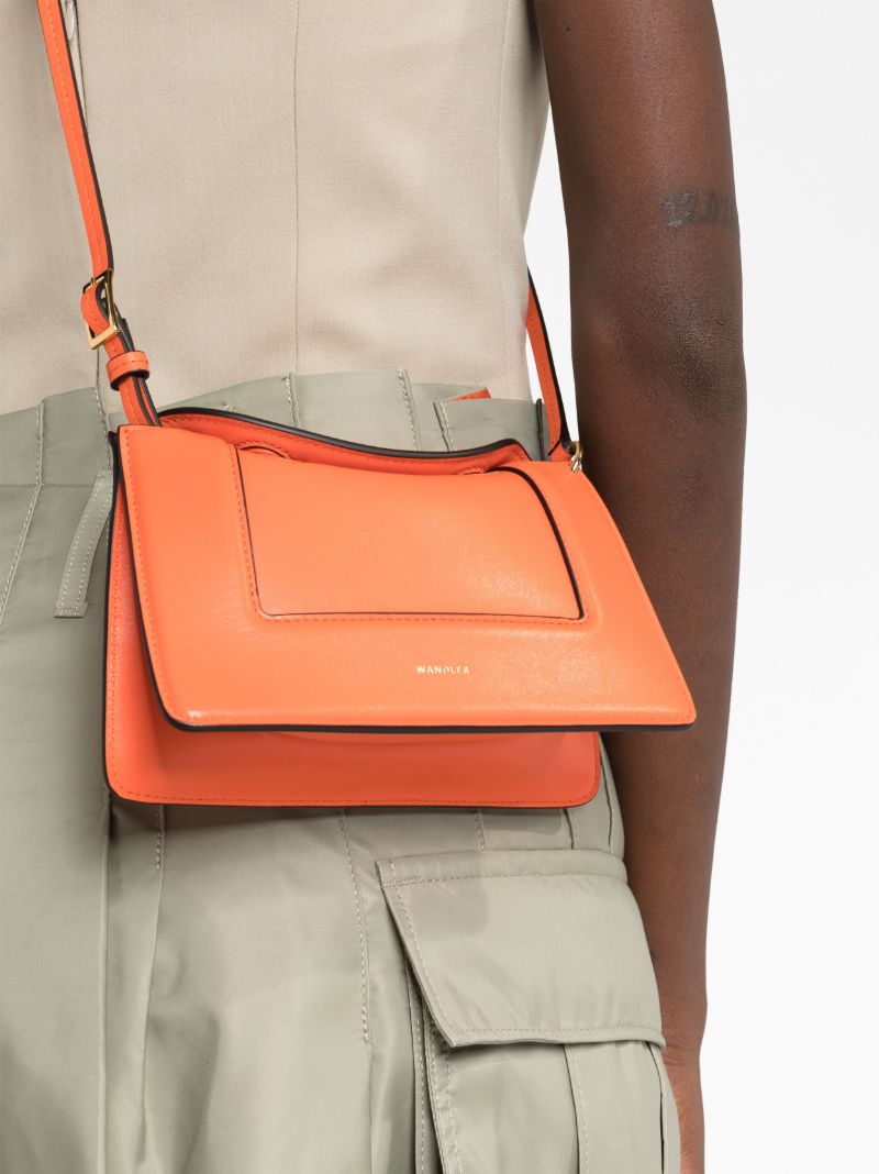 Orange Penelope Micro Leather Cross Body Bag