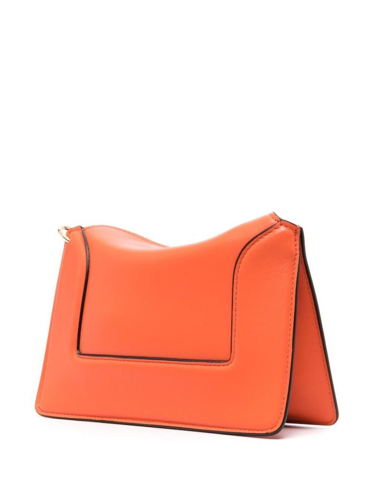 Orange Penelope Micro Leather Cross Body Bag