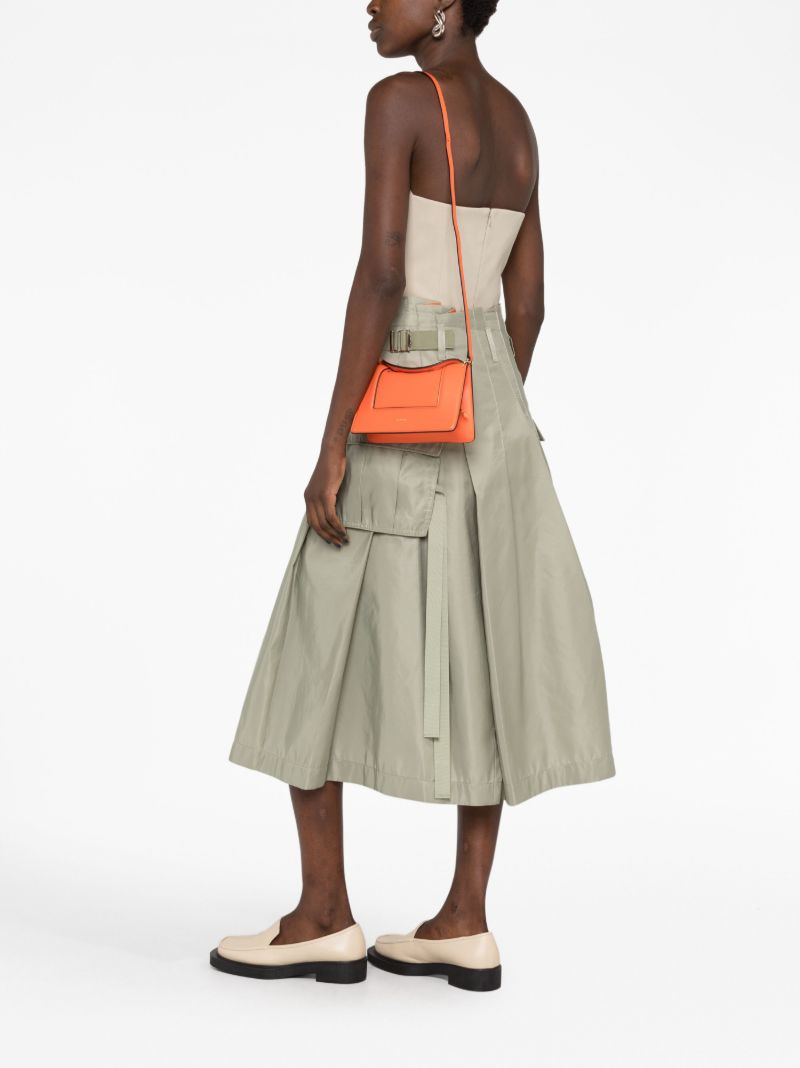 Orange Penelope Micro Leather Cross Body Bag