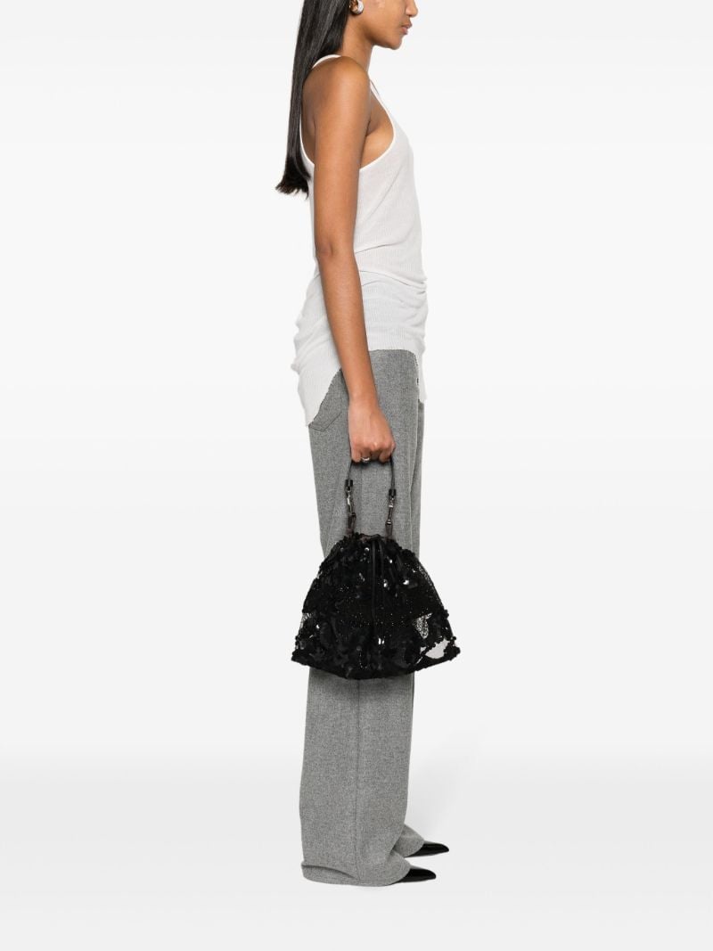 Black Agatha Sequin-embellished Top Handle Bag