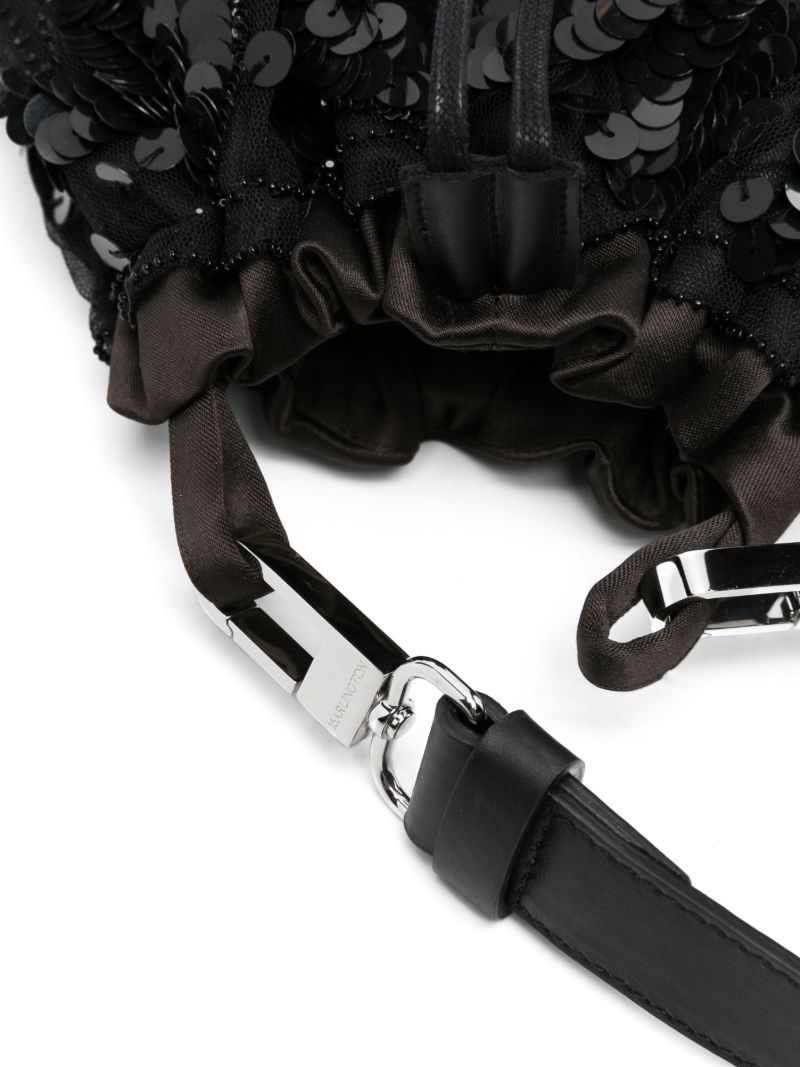 Black Agatha Sequin-embellished Top Handle Bag