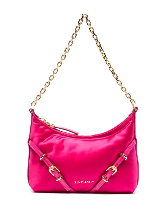 Pink Voyou Party Satin Shoulder Bag