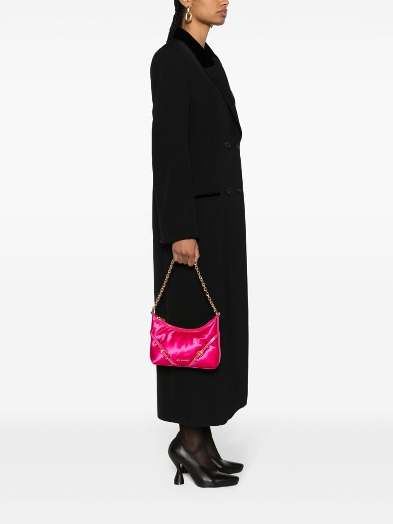 Pink Voyou Party Satin Shoulder Bag