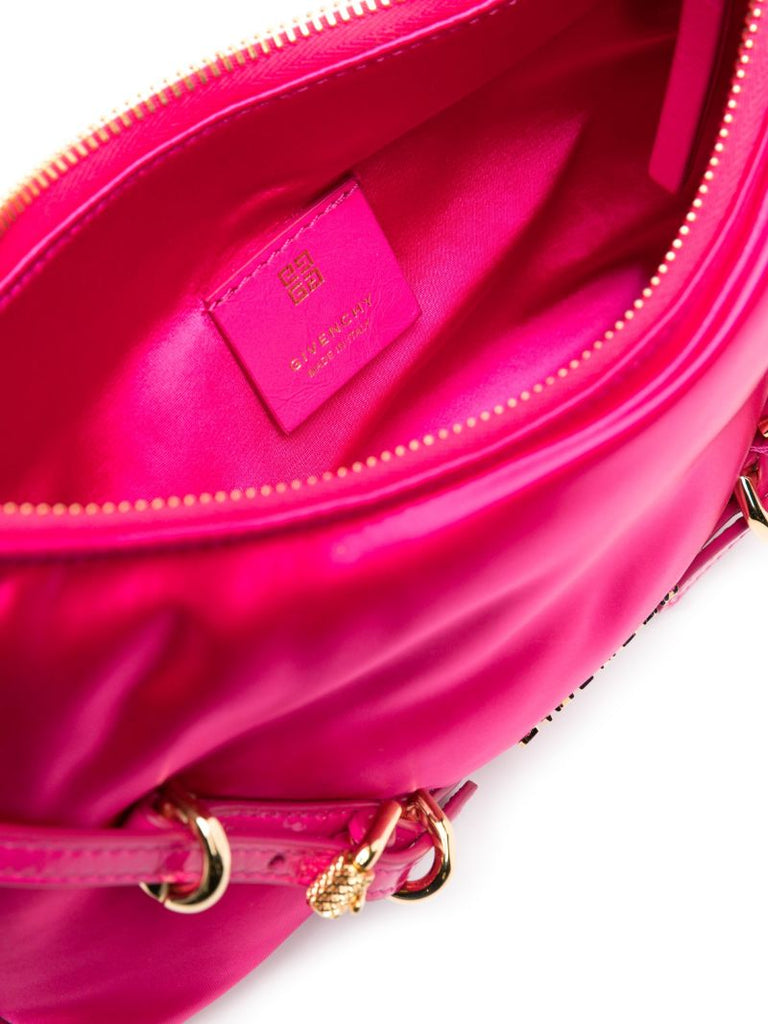 Pink Voyou Party Satin Shoulder Bag