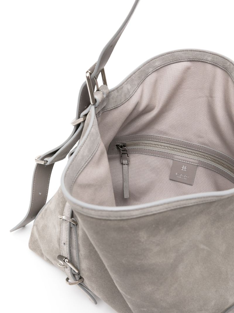 Grey Voyou Medium Suede Tote Bag