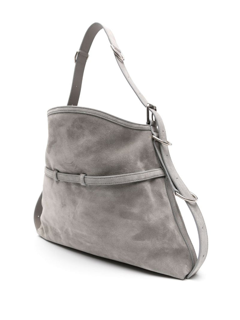 Grey Voyou Medium Suede Tote Bag