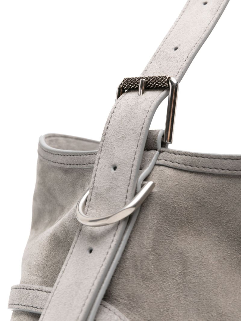 Grey Voyou Medium Suede Tote Bag